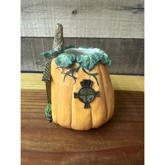 Partylite Pumpkin Cottage #1 Tealight Candle Holder Fall Harvest Ceramic - Picture 4 of 6